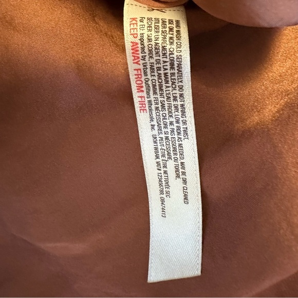 Free People Deep V Bandeau Top satin lace cami tank Copper rust cream bralette - Picture 12 of 12